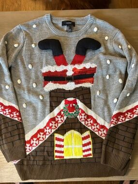 Forever 21 Women’s Gray Christmas Chimney Sweater